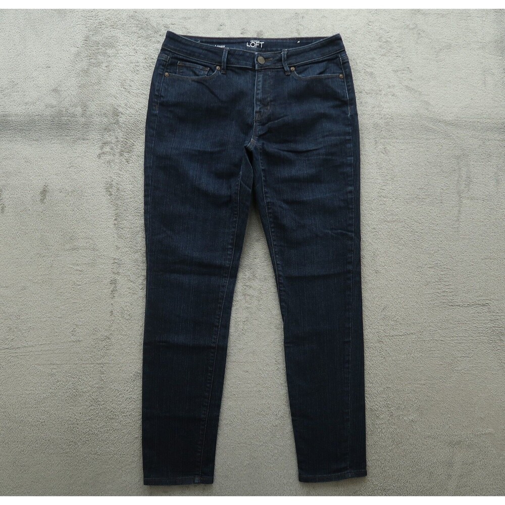Loft Jeans Women's Size 6 Blue Mid-Rise Curvy Skinny Denim Pants 30" Inseam